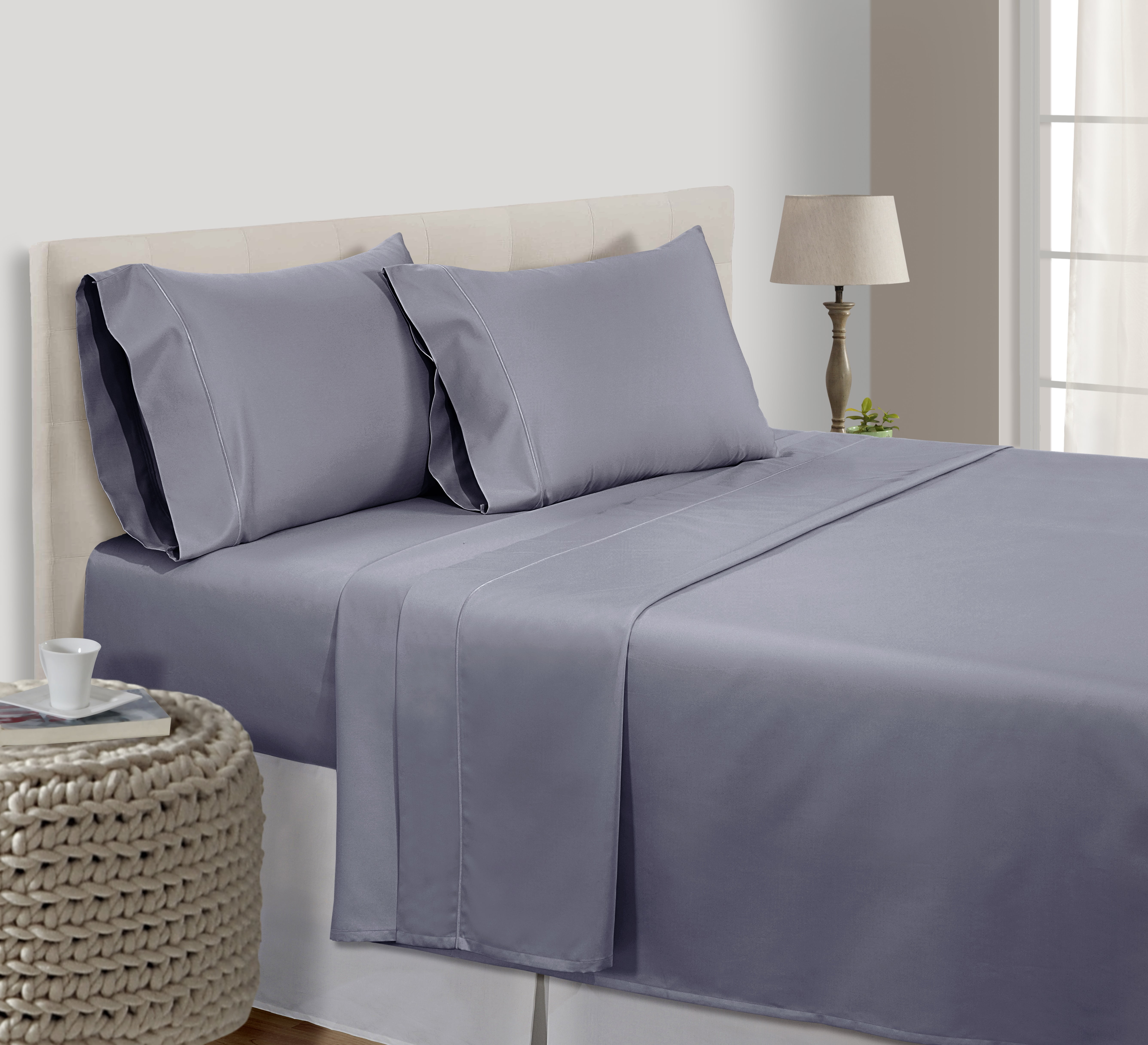 Standard & Extra Deep Fitted Bed Sheets 100% Poly Cotton Blend 180 Thread Count 