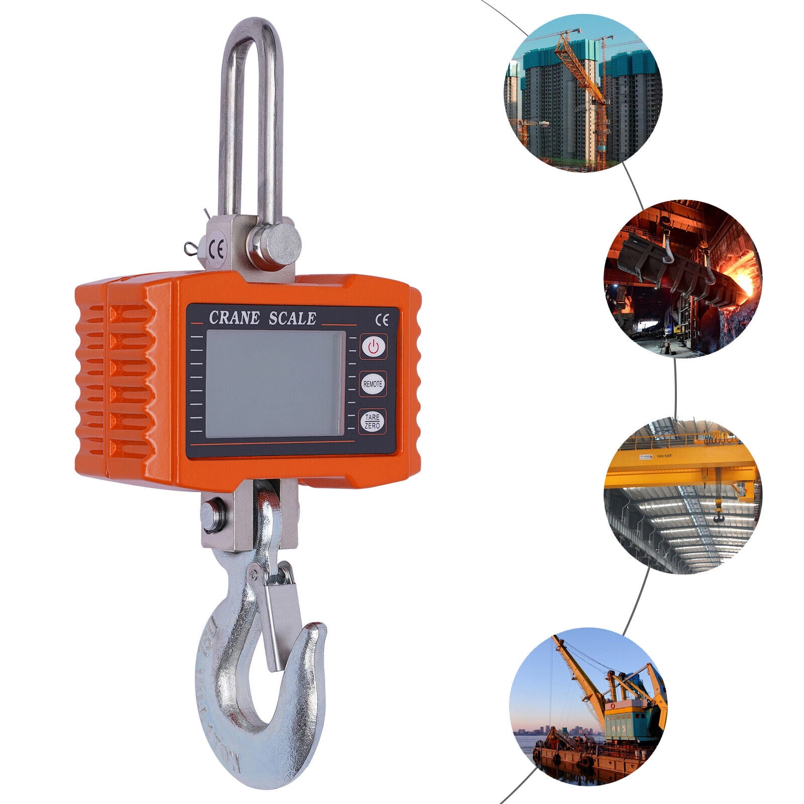 1T LED Digital Hanging Scale Heavy Duty Industrial Crane Scale W