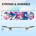 thumbnail image 2 of 31"x8" Colorful Tiger Complete Skateboards for Beginners, Double Kick 7 Ply Maple Deck Asian Landscape Pagoda Flowers Skateboard with Wheels, Gifts for Kids Teens, 2 of 8