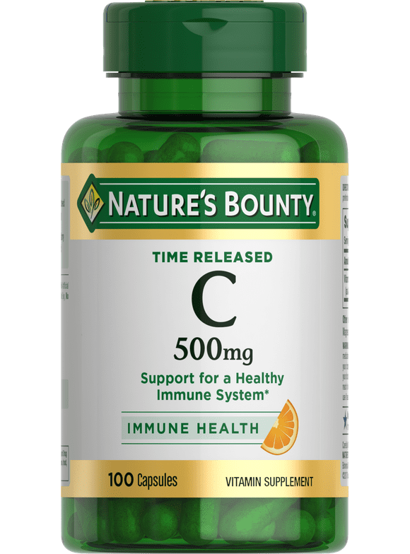 Nature's Bounty Vitamin C Time Release Capsules, 500 Mg, 100 Ct