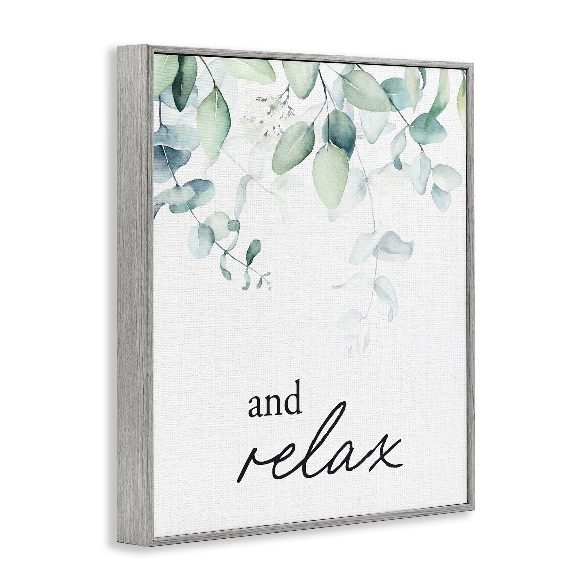 And Relax Minimal Herbs Gray Framed Giclee Art, design by Lettered and Lined