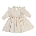 thumbnail image 1 of Vestidos infantiles de algodón Vestidos infantiles con mangas voladoras Vestidos de color liso, 1 of 6