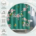 thumbnail image 5 of Pink Cherry Blossom Shower Curtain Butterflies Rustic Pink Floral Green Shower Curtains for Bathroom with Hooks 72x72 Inches Nature Scenery Waterproof Polyester Farmhouse Bath Curtain, 5 of 6