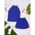 thumbnail image 3 of Sholeno Kids Boys V-Neck Short Sleeve T-Shirt and Mesh Shorts Active Set 2 Piece Basketball Football Blue S, 3 of 7