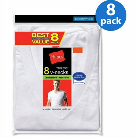 Men's Value 8 Pack V-Neck T-Shirts