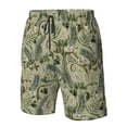 thumbnail image 4 of Balery Tropical Plants Green Traje de Baño Estilo Hawaiano para Hombre, Shorts de Secado Rápido con Bolsillos-3X-Large, 4 of 6