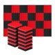 thumbnail image 2 of 48 Piezas 25X25X5Cm Estudio AcúStico Espuma Insonorizada PiráMide Aislamiento de Ruido Paneles de Tratamiento de AbsorcióN de Sonido Negro + Rojo, 2 of 4