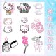 thumbnail image 1 of Pegatina de tatuaje de Hello Kitty con animación de dibujos animados, pegatina pequeña y fresca de Hello Kitty para niños, impermeable, para chicas sexys, 1 of 5