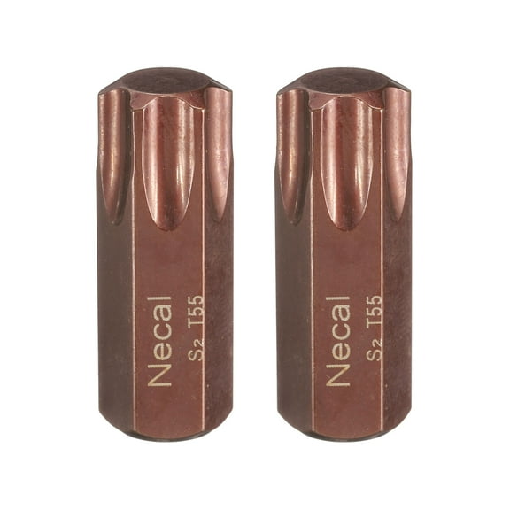 Uxcell 2pcs T55 Torx Screwdriver Bit 10mm Hex Shank 30mm Length Security Tamper Proof 6 Point Head Hex Bits S2 Steel Screw Driver Bit