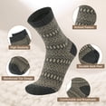 thumbnail image 3 of KOITHOT 5 Pack Wool Socks for Men Thermal Winter Thick Crew Socks Vintage Design Men Socks Gift Pack, 3 of 6