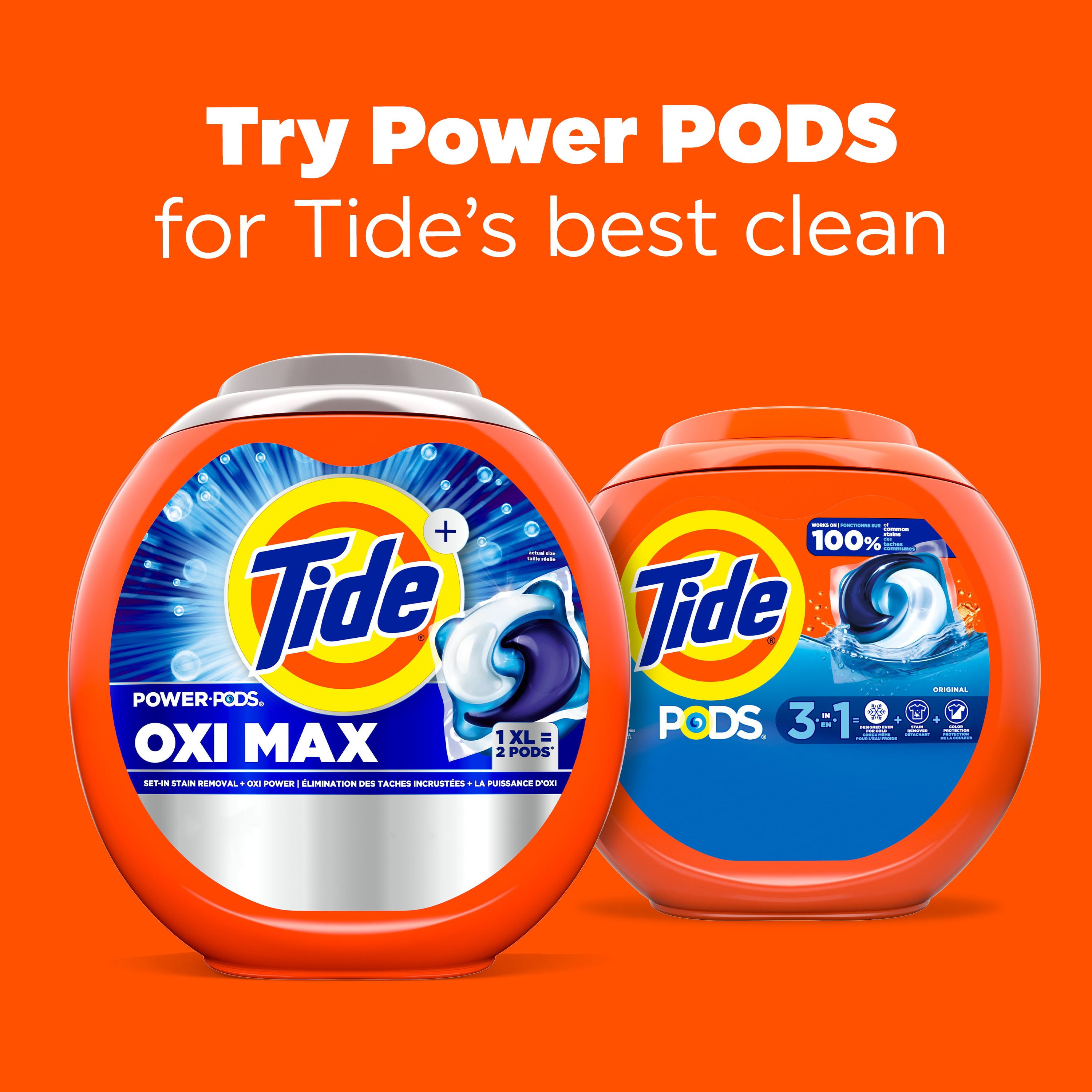 Détergent à lessive Tide PODS, détachant, éliminateur d’odeurs et protège-couleur 3 en de savon à lessive concentré, parfum Original
