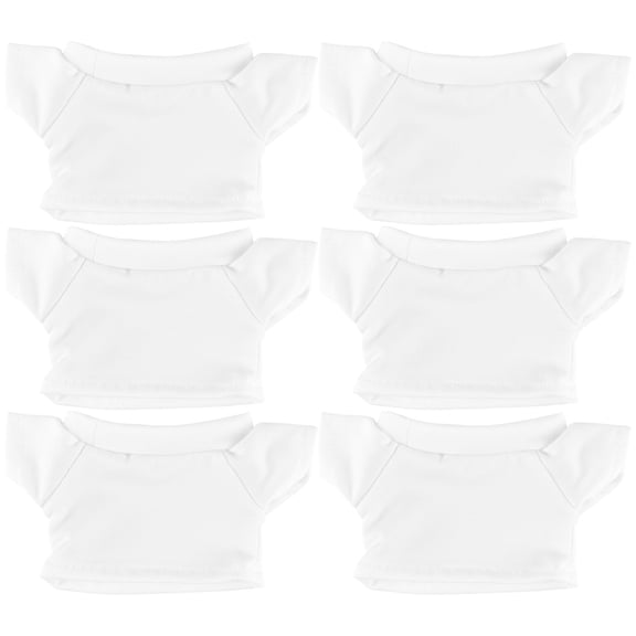 FUEENIRVA 6pcs Clothing Animals Bear T Shirt Cotton Cloth White Entertainment Playtime Teens