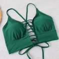 thumbnail image 4 of Gibobby Trajes de Baño para Mujer Traje de baño Bikini de triángulo dividido para mujer Conjunto de traje de baño de color sólido estampado(Verde,CH), 4 of 4