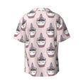 thumbnail image 2 of Vsdgher Cute Cupcake Print Men's Wrinkle Free Untucked Cuban Shirt Business Casual Button Down Shirts Short Sleeve Shirt, 2 of 7