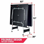 MD Sports Official Size Ping Pong Table Tennis Table, 4 Piece Foldable Design with Net & Accessories, Blue/White