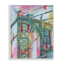 Stupell Industries Bridge Arch Abstraction Buildings & Architecture Painting White Framed Art Print Wall Art, 11 x 14