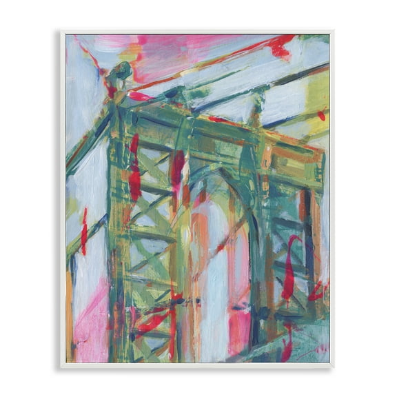 Stupell Industries Bridge Arch Abstraction Buildings & Architecture Painting White Framed Art Print Wall Art, 11 x 14