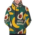 thumbnail image 4 of KLL Banana And Avocado Print Mens Hoodie Long Sleeve Casual Pullover Hooded Sweatshirt Fashion Drawstring Hoodies with Pocket-3X-Large, 4 of 6