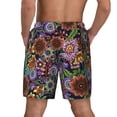 thumbnail image 4 of Goofa Vintage Floral Printed Men's Swim Trunks Board Shorts Quick Dry Mens Swimming Trunks with Compression Liner,Breathable Fit Hawaii Beach Shorts-Small, 4 of 9