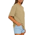 thumbnail image 3 of Lumtrix Womens 2026 Spring Summer Going Out Tops Casual Short Sleeve Crewneck Loose Fit Basic Oversized T Shirts Brown S, 3 of 4