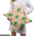 thumbnail image 4 of Oasis Fabric by the Yard, Repetitive Palm Tree with Coconuts on Branches, Upholstery Fabric for Dining Chairs Home Decor Accents, 3 Yards, Peach Fern Green by Ambesonne, 4 of 4