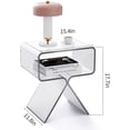 thumbnail image 3 of Acrylic Nightstand Side Table Modern Design Clear Home Decor Display End Table for Living Room (Orange), 3 of 8