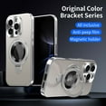 thumbnail image 2 of Magnetic For iPhone 16 Pro Phone Case,Built-in Anti-Peep Screen Protector,with Retractable Ring Kickstand,Compatible with Mag-Safe,2-in-1 Heavy Duty Shockproof Anti-Scratch Phone Case,Silver, 2 of 6
