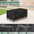 thumbnail image 3 of Funda para mesa de jardín, funda rectangular impermeable para muebles de jardín, anti-UV, funda de tela Oxford 420D para mesa, silla, muebles de jardín al aire libre (170 x 94 x 70 cm), 3 of 5