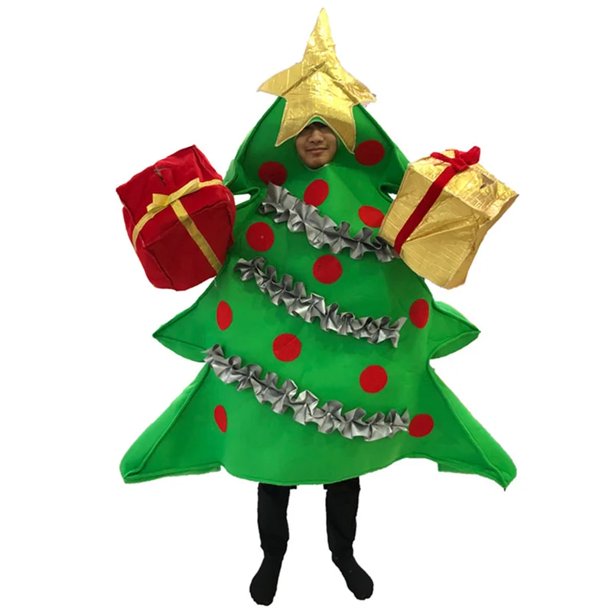 Disfraz de árbol de Navidad, disfraz inflable Unisex para divertido disfraz de escenario actuación + accesorios para zapatos en forma de regalo