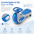 thumbnail image 4 of FUPOJH 12V Electric Wiggle Car, 2-in-1 Kids Ride-On Toy with Music, LED Wheels, 150 lbs Capacity for Ages 3+,Blue, 4 of 7
