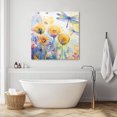 thumbnail image 3 of Blue Yellow Dragonfly Wall Art Painting on Canvas, Watercolor Spring Flowers Canvas Art Home Prints Wall Art Framed Modern Artwork for Living Room Bedroom Wall Decor 8x8in, 3 of 9