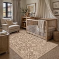 thumbnail image 4 of BERTHMEER 3'×5' Small Area Rugs for Living Room Bedroom Dining Room Entryway Entrance Oriental Floral Vintage Farmhouse Machine Washable Non-slip Traditional Distressed Throw Rugs, Brown, 4 of 6