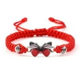 thumbnail image 2 of Fdelink a Bracelet Butterfly Bracelets for Teen Girls Adjustable String Butterfly Bracelets for Women Cute Butterfly Charm Bracelets Red, 2 of 7