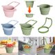 thumbnail image 1 of Colador de cesta de desagüe de fregadero de silicona – Estante de almacenamiento para grifos de silicona, filtro plegable de esquina para el fregadero, colador de alimentos, azul/verde/rosa, 1 paquete, 1 of 6