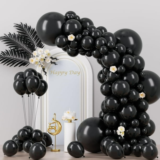 Set de globos Voircoloria Black 130 piezas con diferentes tamaños