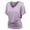 Purple, variant on Womens Tshirt Plus Size V Neck Sleeve Batwing Loose Fold Hem Solid Blouse Tops for Women Trendy Green L