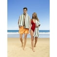 thumbnail image 6 of American Soft Linen, 100% Cotton 4-Pack Turkish Cabana Striped Beach Towels – Sand-Free, Soft & Absorbent, 30x60 Inches - Sage Green, 6 of 7