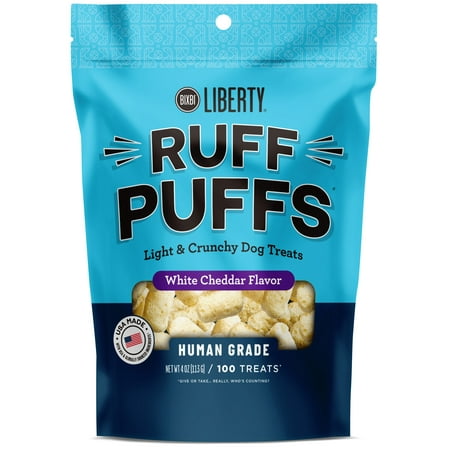 UPC: 0856605005151 | BIXBI Liberty Ruff Puffs White Cheddar Flavored Crunchy Treats for Dogs 4 oz