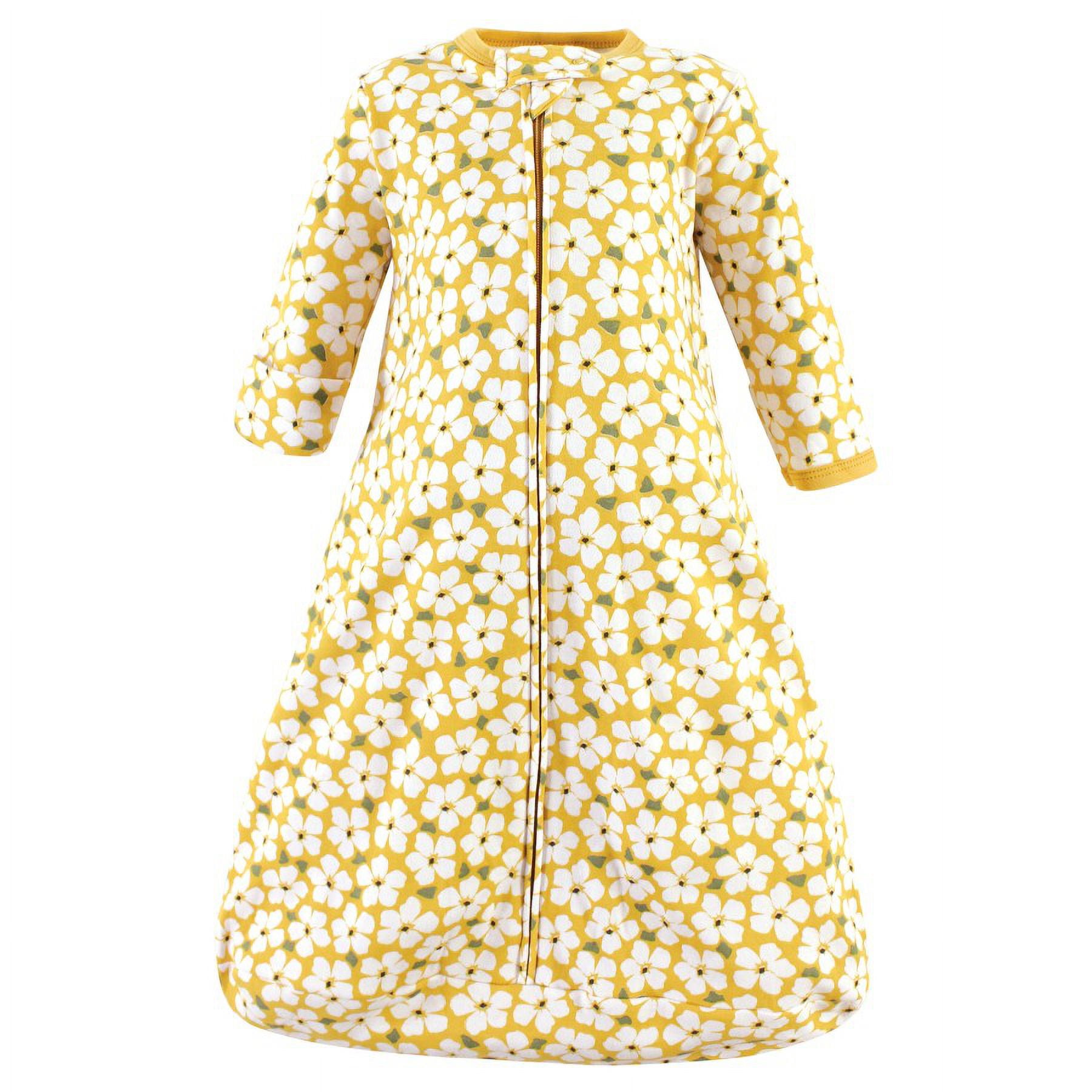 Hudson Baby Infant Girl Cotton Long-Sleeve Wearable Sleeping Bag, Sack, Blanket, Sage Floral Long Sleeve, 18-24 Months