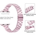 thumbnail image 2 of ZSOU Slim Metal Link Watch Band for Apple Watch 42mm/44/45/46/49mm for Women - Pink, 2 of 5