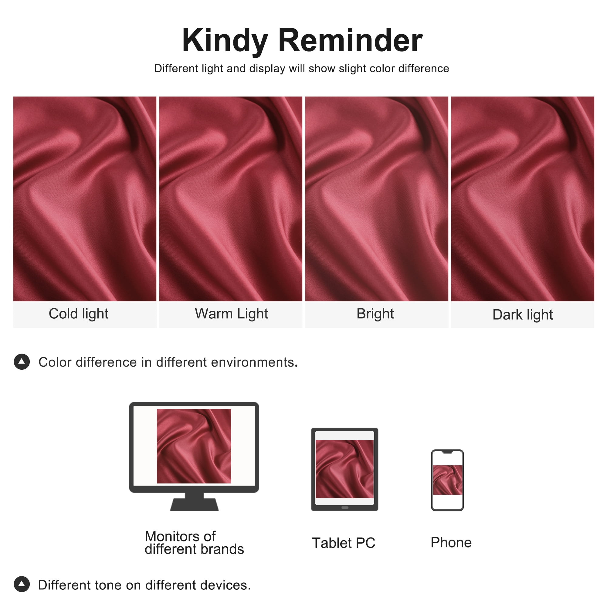 Unique Bargains 4 Pack Satin Pillowcases for Hair and Skin, Burgundy King
