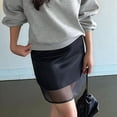thumbnail image 4 of Skirts for Women High Waist Bodycon Skirts Mesh Sheer Skirt Black S, 4 of 8