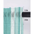 thumbnail image 6 of Vintage Turquoise Striped Tier Curtains 24 Inch Length,Sheer Curtains for Bedroom Living Room Farmhouse Modern Stripes Boho Texture Short Kitchen Curtains for Small Half Window 27.5"x24" 2 Panels, 6 of 7