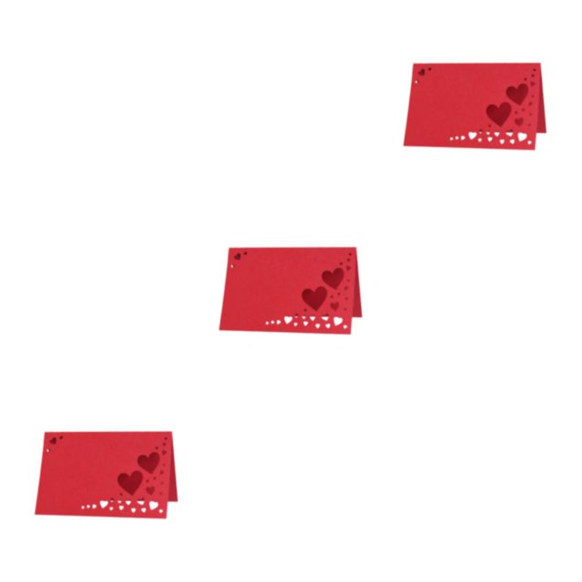 Bearachild Experiencia memorable de 50 piezas con tarjetas de lugar de nombre hueco de corazón tarjetas de nombre de boda de superficie lisa rojo Type1 NO1