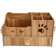 thumbnail image 1 of Desktop Organizer Multifunction Wooden Storage Rack Stationery Pen Holder Container, 1 of 5