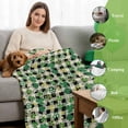 thumbnail image 6 of Throw Blanket Fleece Throw Blanket 50x80in, Saint Patrick's Day Check Shamrocks Soft Lightweight Bed Blankets Green Black Tartan Plaid Fuzzy Couch Blankets for All Season, 6 of 9