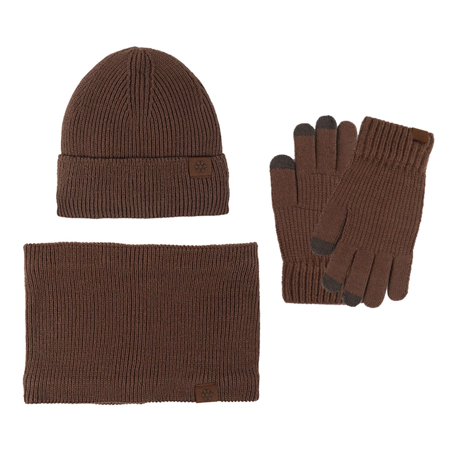 Hat Scarf And Glove Set Women Winter Hats 3 Piece Neck Warmer And ...