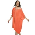 thumbnail image 3 of Vestido Holgado de Crochet para Mujer, Talla Grande, para Verano Naranja Talla Única, 3 of 8