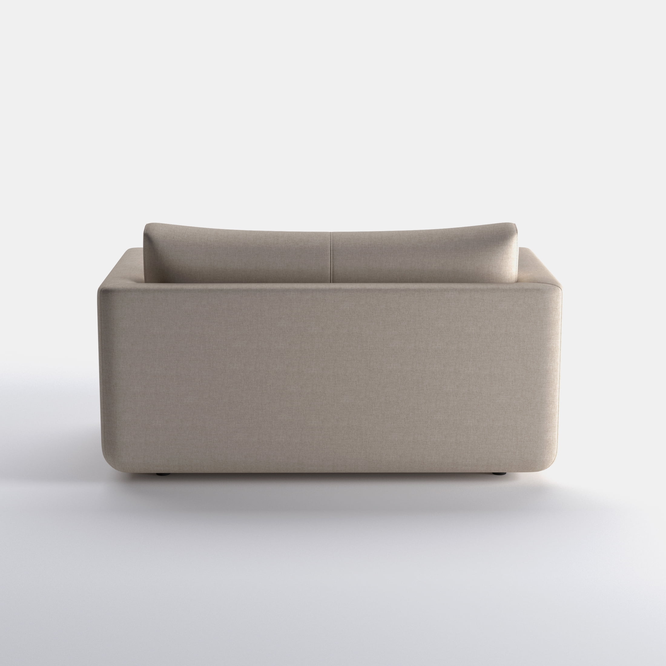 A&D Home Afton Faux Linen Loveseat, 2 Person Compact Sleeper Sofa Bed, Beige