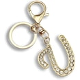 thumbnail image 1 of SURJDE Letter Keychains for Women Purse Charms for Handbags Crystal Initial Alphabet Pendant with Key Rings, 1 of 6